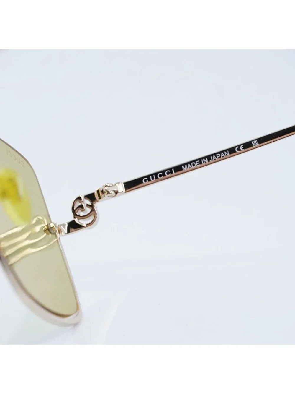 Gucci GG1279S 006 Sunglasses Gold Square Frame, Yellow Gold Mirror Lenses